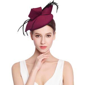 Wool Felt Fascinator Winter Women Elegant Pillbox Hat Bowknot Kentucky 5723
